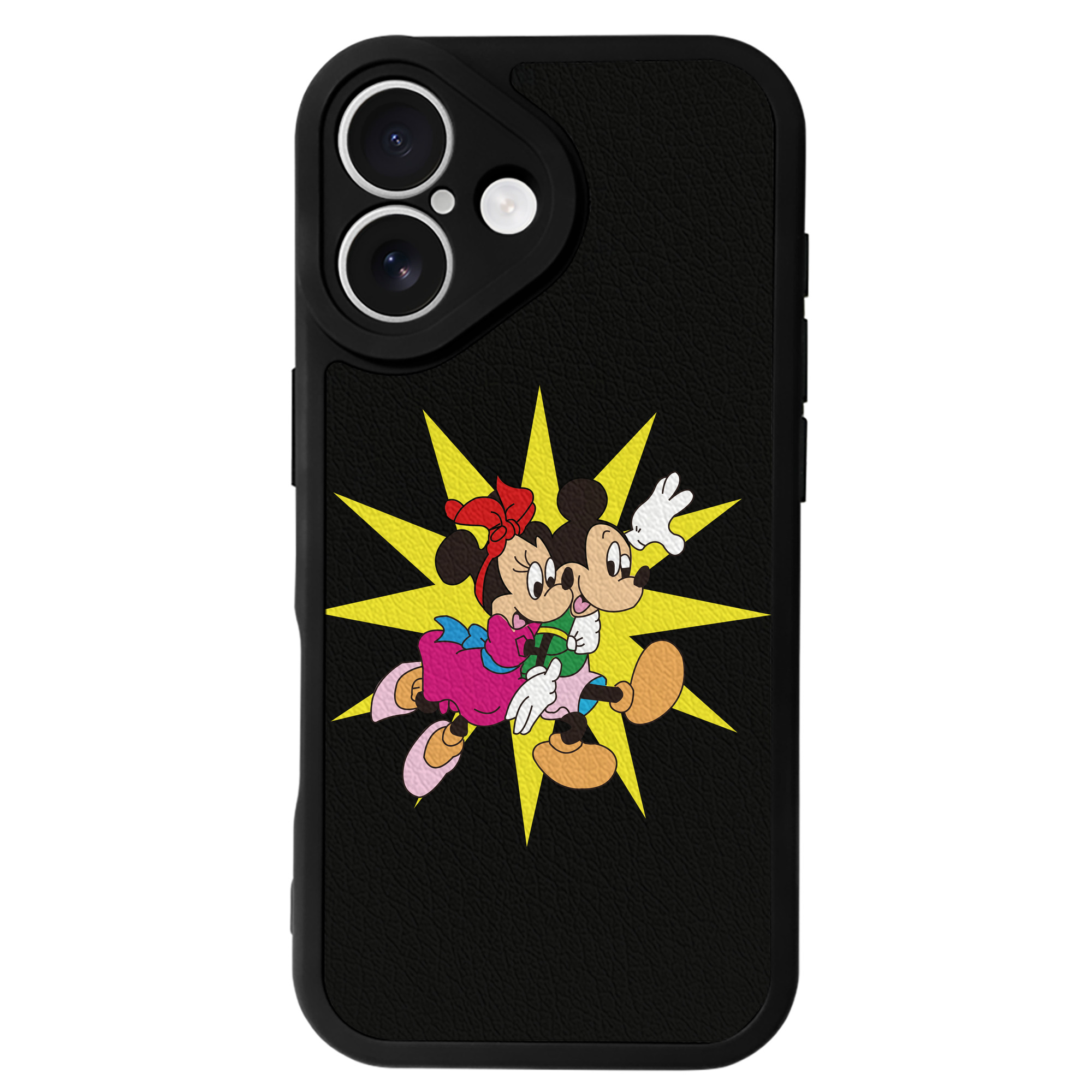（画像用） ミッキーマウス Mickey Mouse 【iPhone 16シリーズ対応】シリコンスマホケース（レザー調） 材質：シリコン